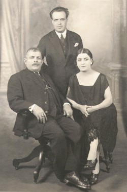 Nicolaos J. Pateras with his daughter Polikseni and her husband Dimitris P. Lemos