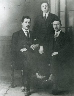 Georgios K. Pateras, Nicolaos K. Hatzipateras and standing Ioannis N. Pateras