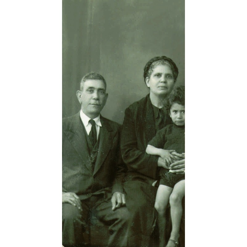 Evangelos Z. Lemos and his wife Anthippi with their grandson Dimitrios E. Angelakos on board the s/s ARIADNE in 1934