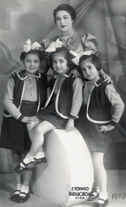 Kalliroi D. Pateras née G. Lemos and her three daughters, from left, Marika, Stamatia and Anastasia