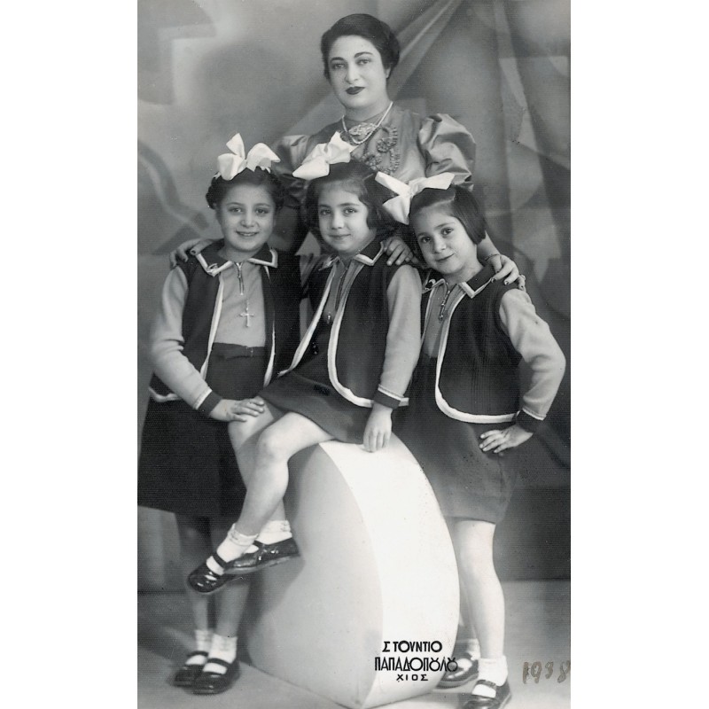 Kalliroi D. Pateras née G. Lemos and her three daughters, from left, Marika, Stamatia and Anastasia